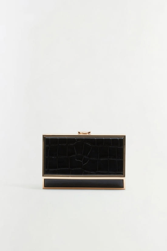 Maddox Croc-Embossed Leather Clutch