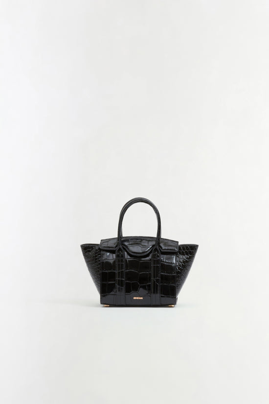 Nicola Croc-Embossed Leather Mini Tote