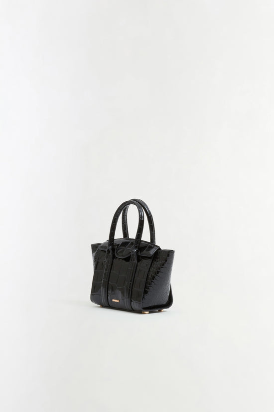 Nicola Croc-Embossed Leather Mini Tote