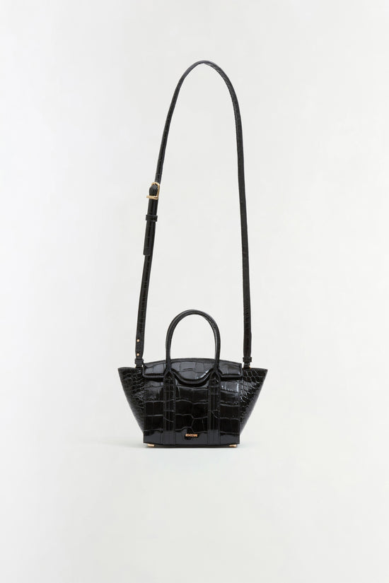 Nicola Croc-Embossed Leather Mini Tote