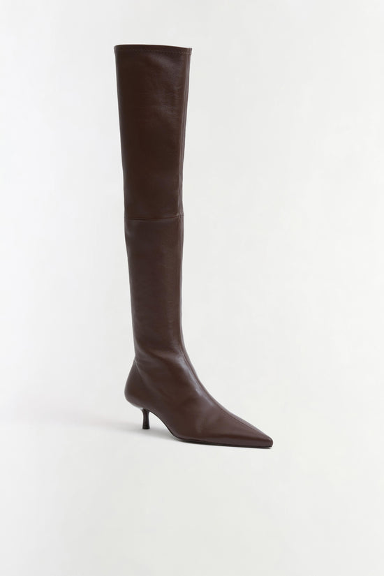 Joni Stretch Leather Over The Knee Boot