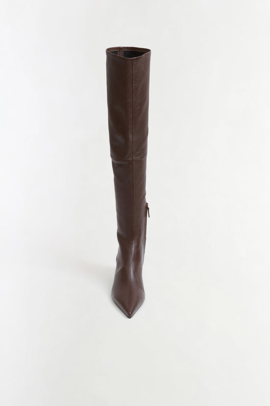 Joni Stretch Leather Over The Knee Boot