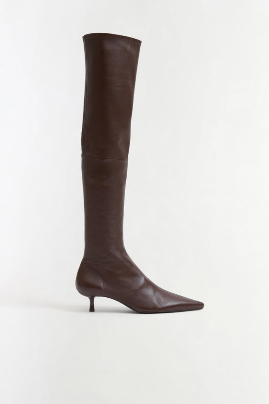 Joni Stretch Leather Over The Knee Boot
