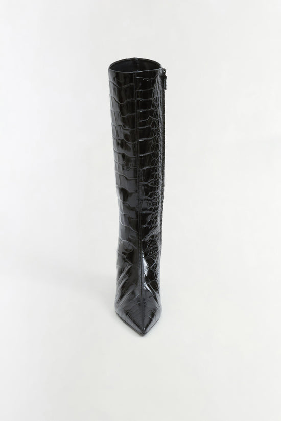 Janine Croc-Embossed Leather Knee High Boot
