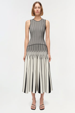 Oaklen Illusion Knit Midi Dress