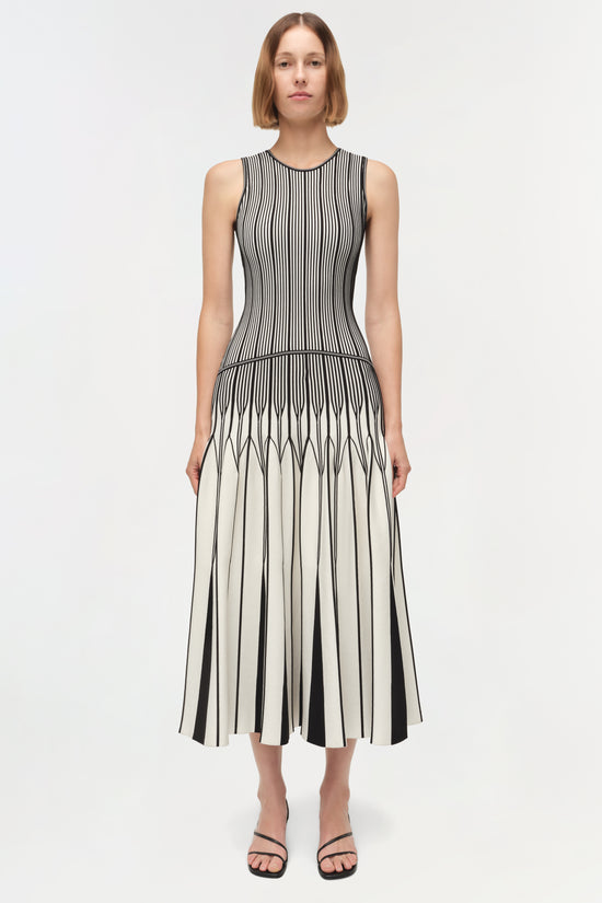 Oaklen Illusion Knit Midi Dress