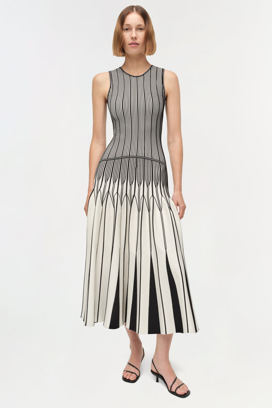 Oaklen Illusion Knit Midi Dress