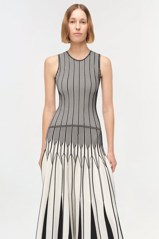 Oaklen Illusion Knit Midi Dress