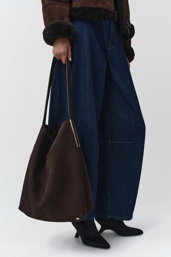 Wynn Nubuck Leather Bucket Bag
