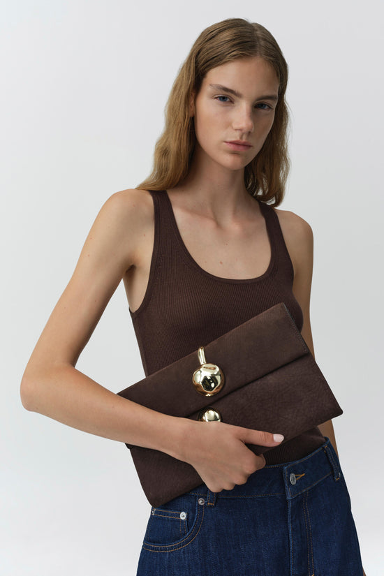 Amaya Nubuck Leather Clutch