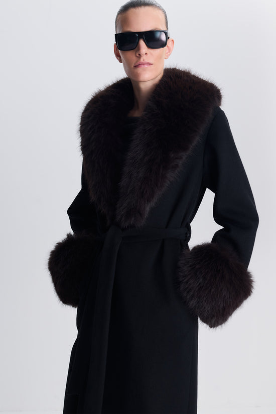 Kinsley Faux Fur Wool Coat