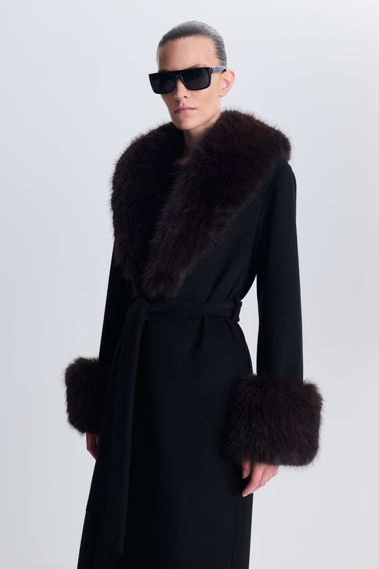 Kinsley Faux Fur Wool Coat