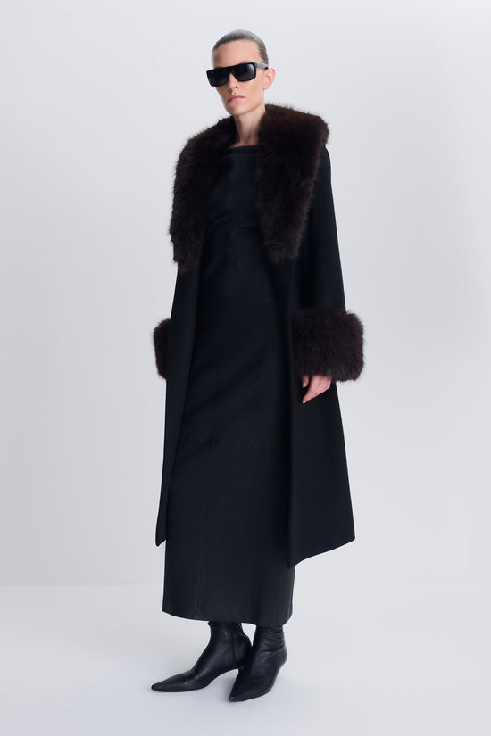 Kinsley Faux Fur Wool Coat