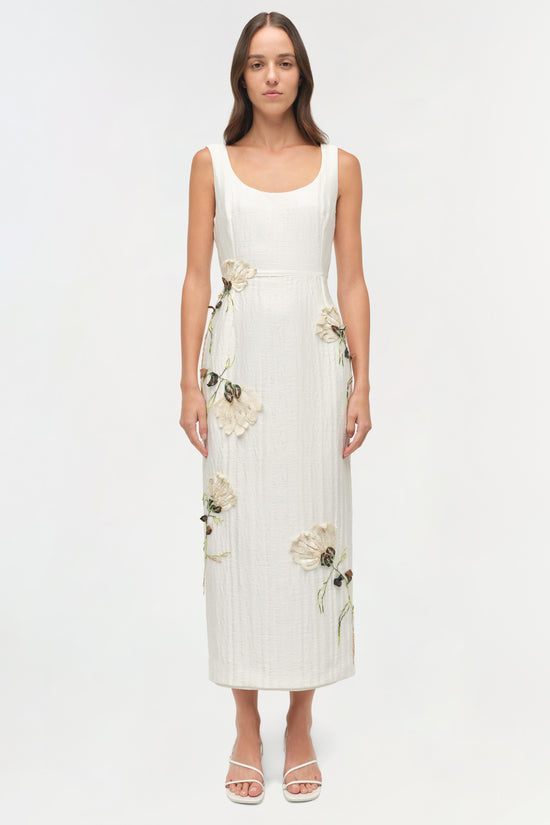 Lilibeth Floral Jacquard Midi Dress
