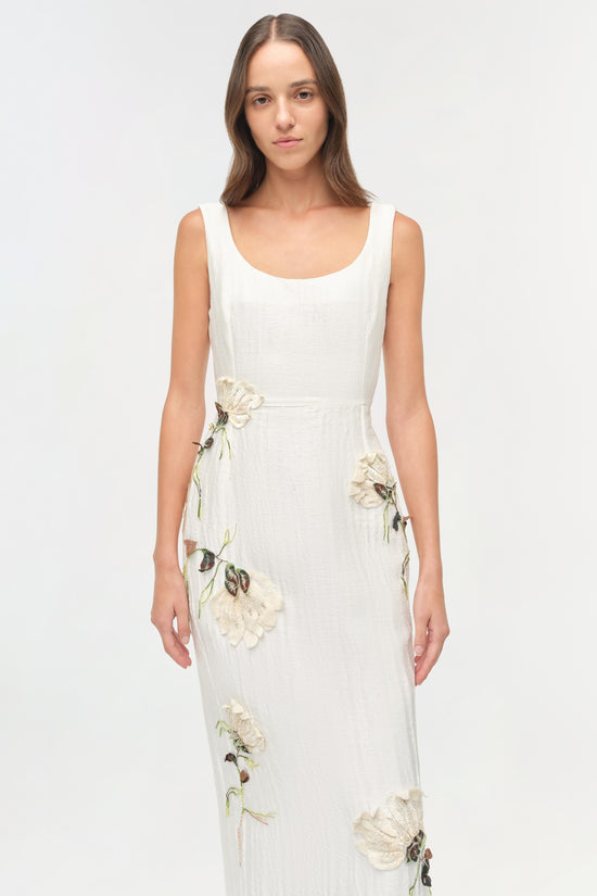 Lilibeth Floral Jacquard Midi Dress