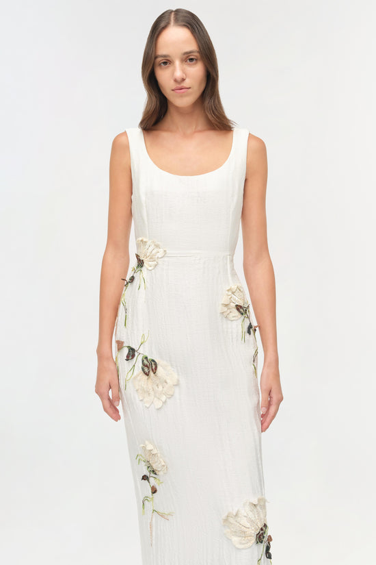 Lilibeth Floral Jacquard Midi Dress