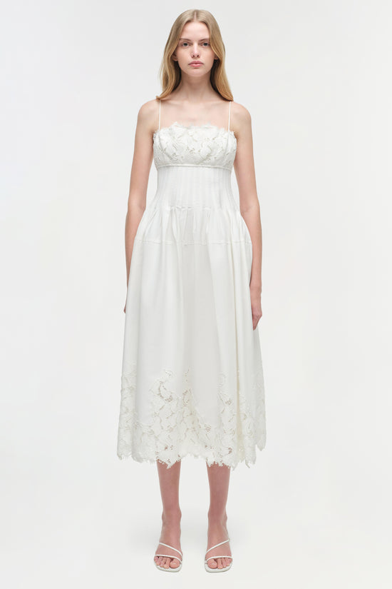 Lilianna Cotton Lace Midi Dress
