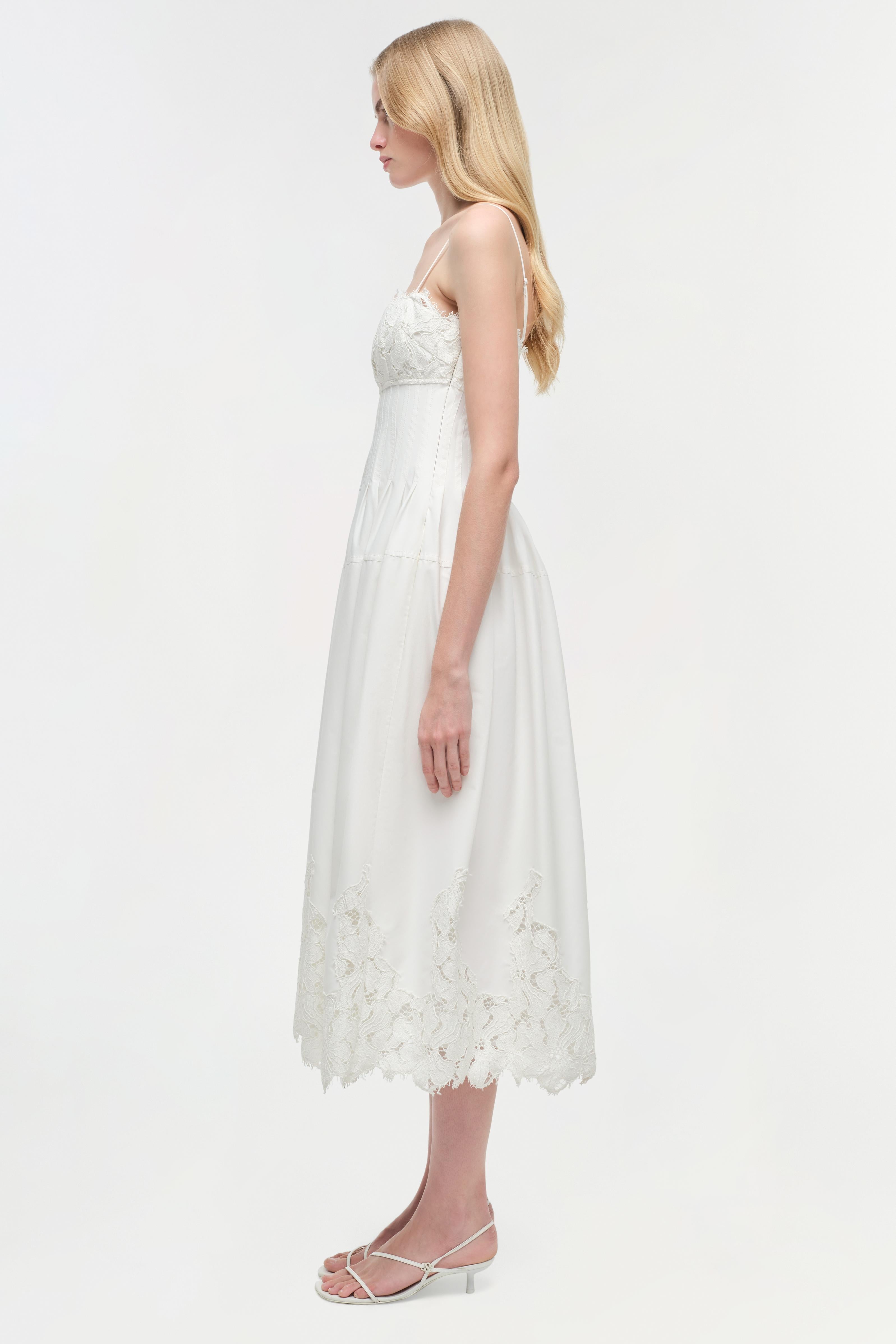 misa lilian dress white Lilianna Cotton Lace Midi Dress – SIMKHAI