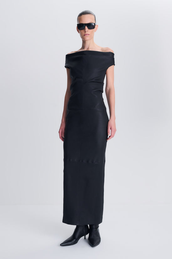 Vessia Leather Midi Dress