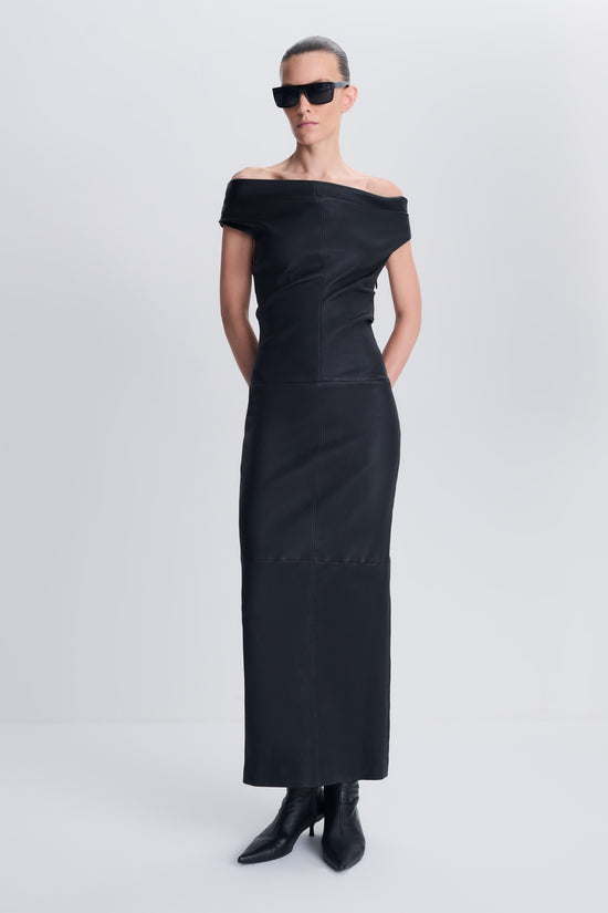 Vessia Leather Midi Dress