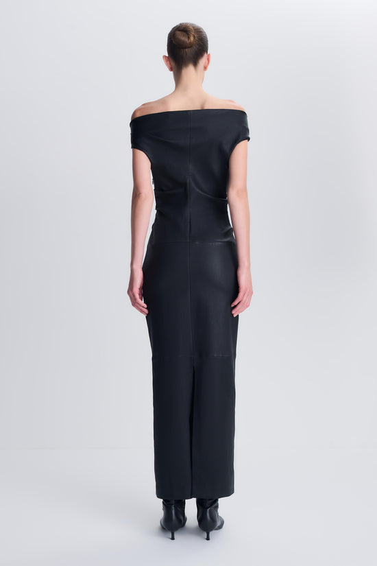 Vessia Leather Midi Dress