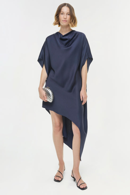 Sadia Satin Mini Cape Dress
