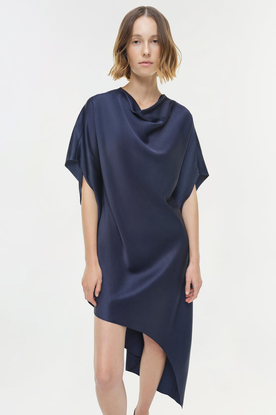 Sadia Satin Mini Cape Dress