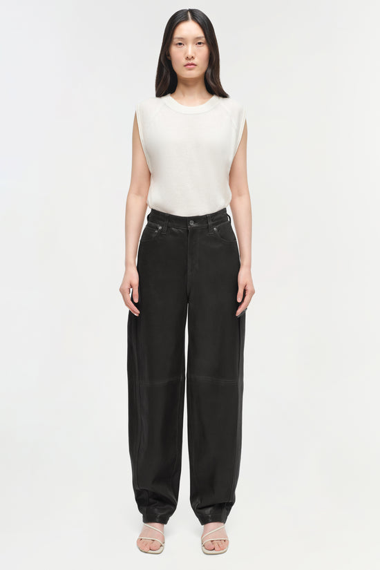 Waldon Leather Curved Leg Pant
