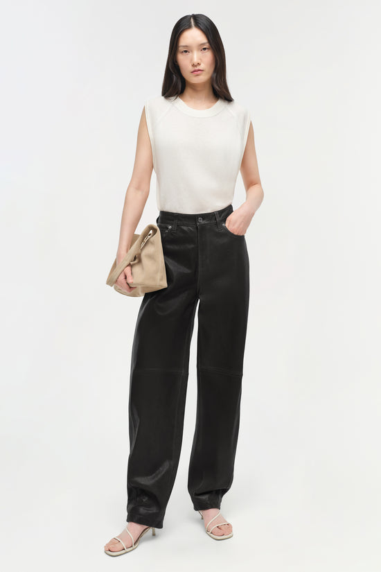 Waldon Leather Curved Leg Pant