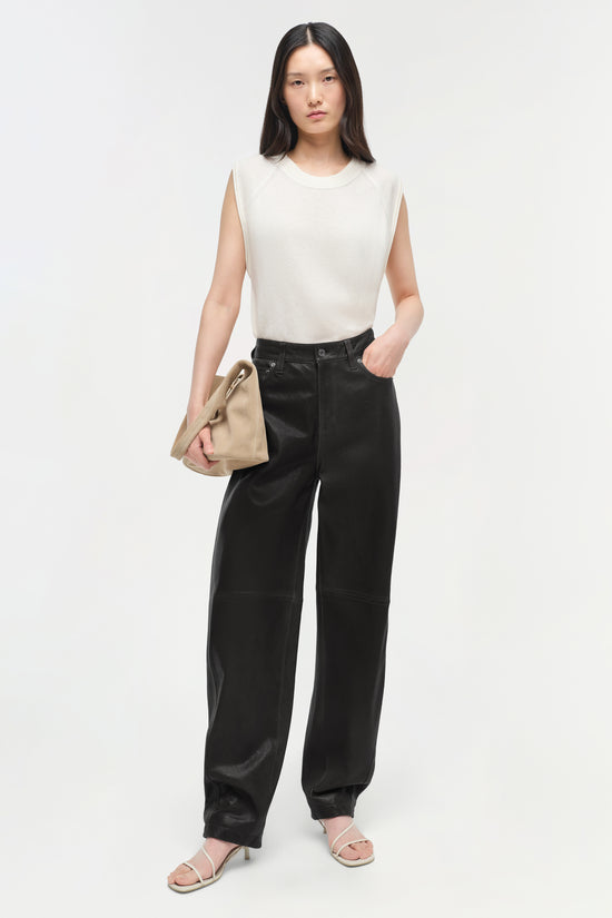 Waldon Leather Curved Leg Pant