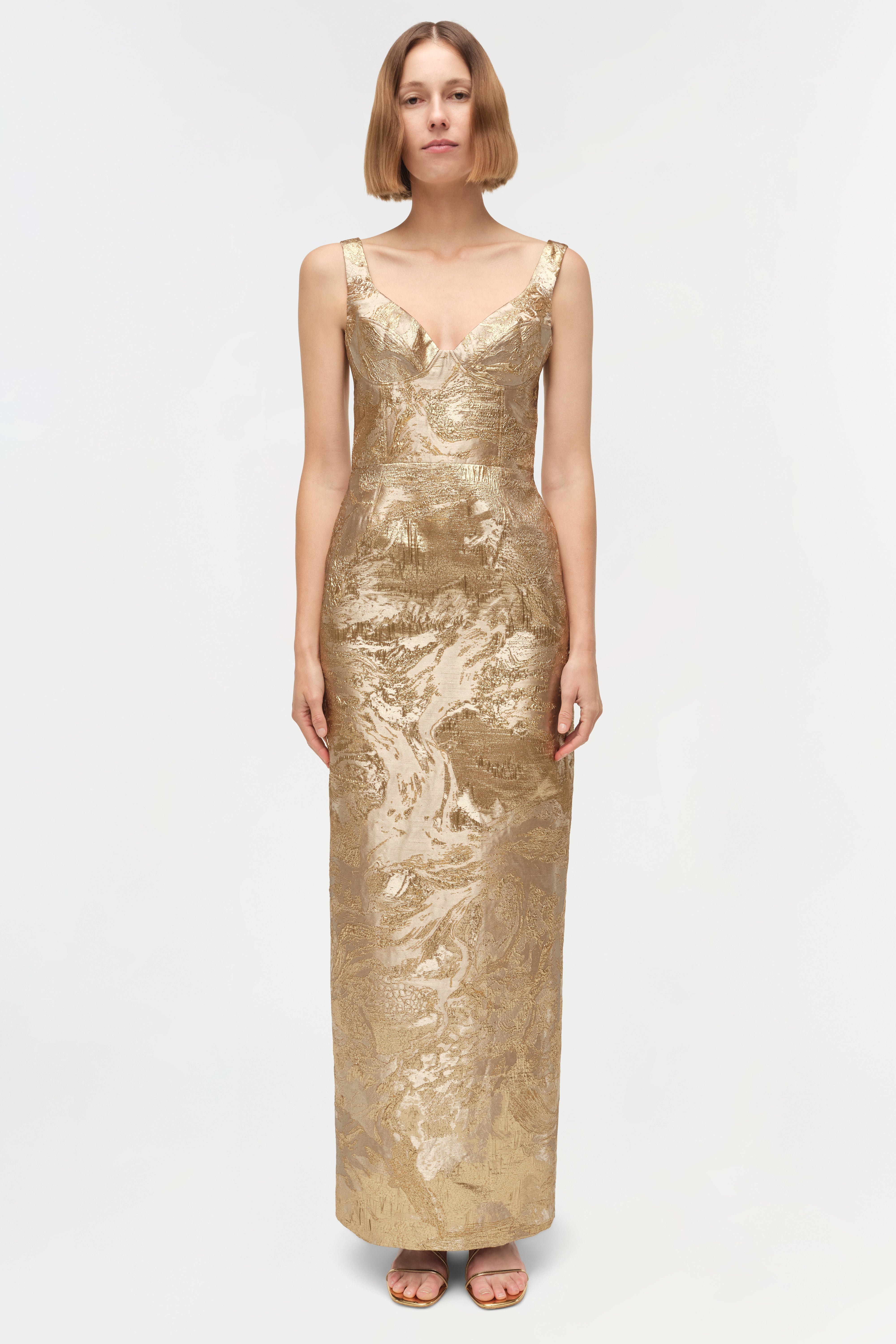 Viella Metallic Jacquard Gown SIMKHAI Viella Metallic Jacquard Gown SIMKHAI