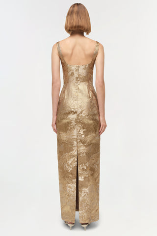 Viella Metallic Jacquard Gown