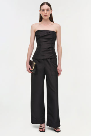 Emerson Ruched Taffeta Bustier Top