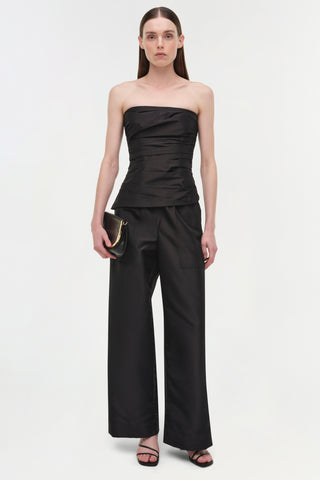 Emerson Ruched Taffeta Bustier Top