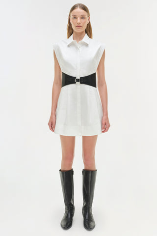 Adler Belted Cotton Mini Dress