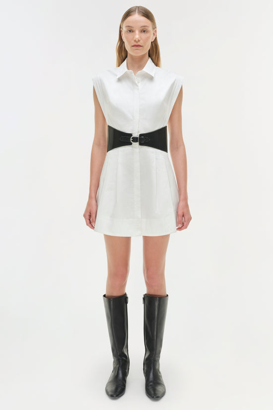 Adler Belted Cotton Mini Dress