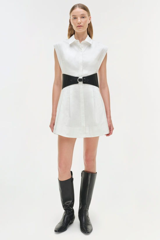 Adler Belted Cotton Mini Dress