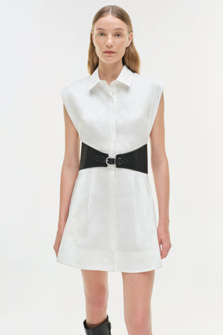 Adler Belted Cotton Mini Dress