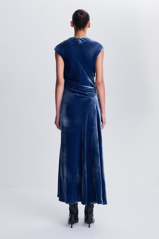 Burke Draped Velvet Midi Dress