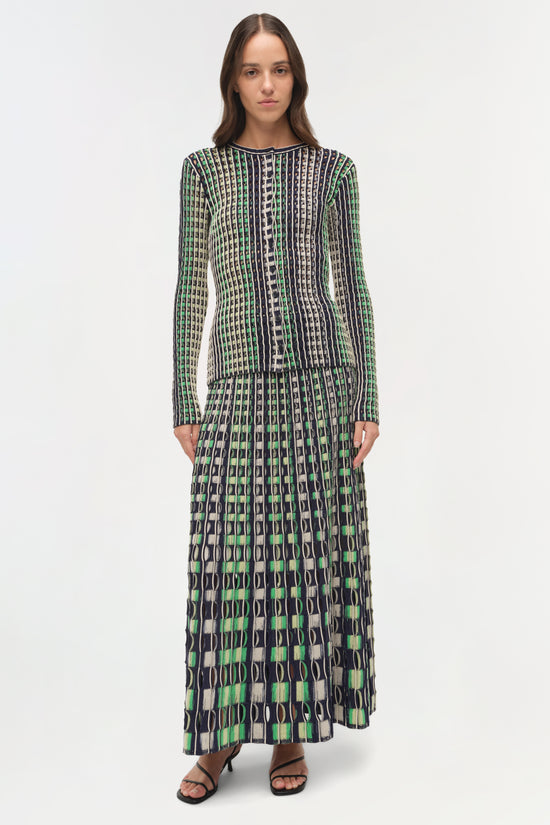 Drue Eyelet Knit Midi Skirt