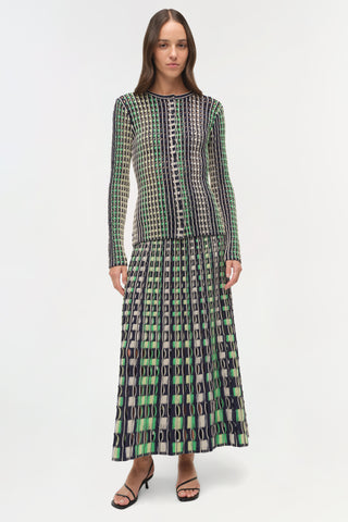 Drue Eyelet Knit Midi Skirt