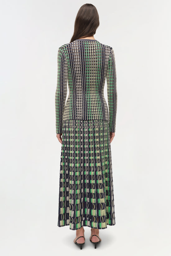 Drue Eyelet Knit Midi Skirt