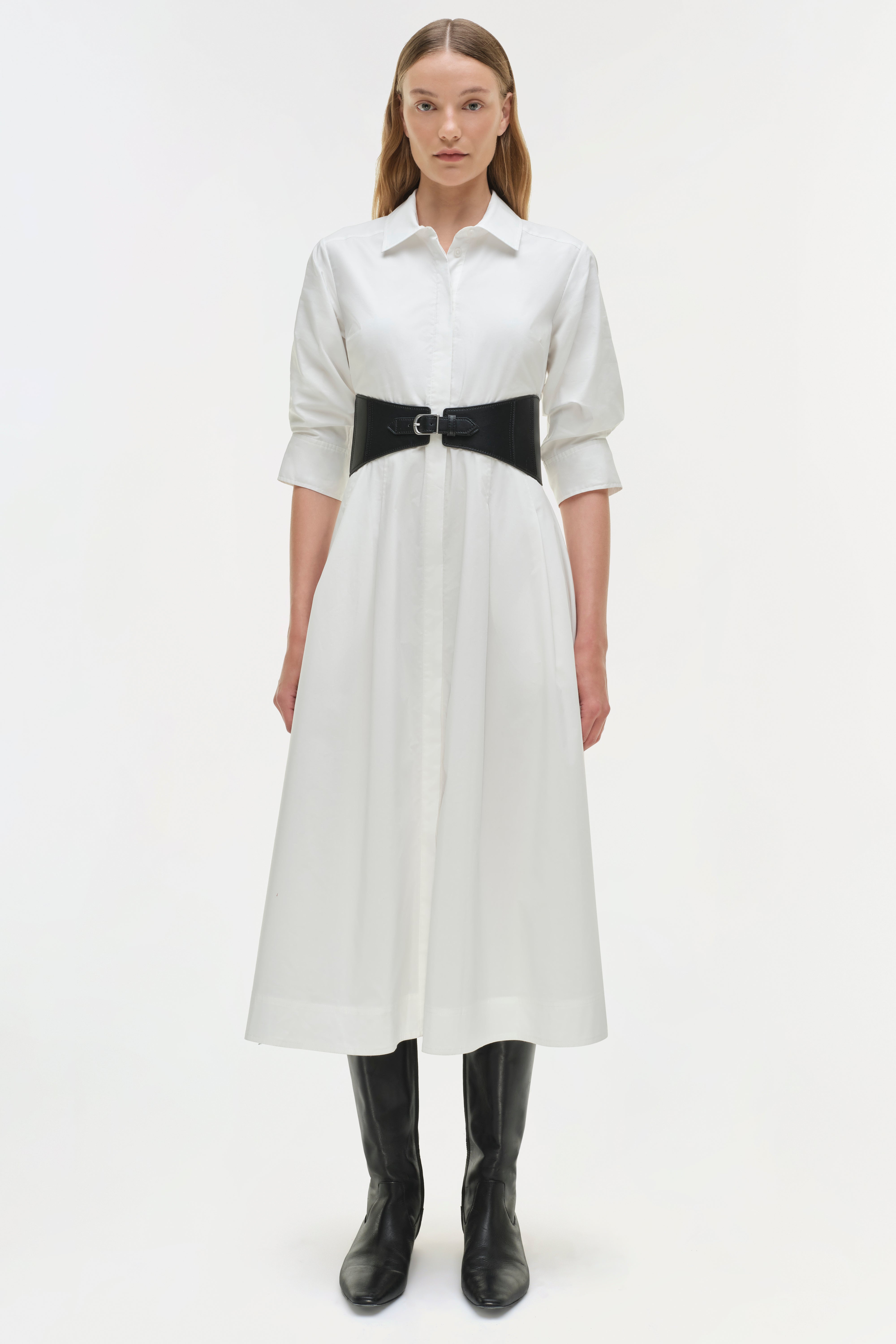 shirt dress with a belt Olson Belted Cotton Midi Dress – SIMKHAI
