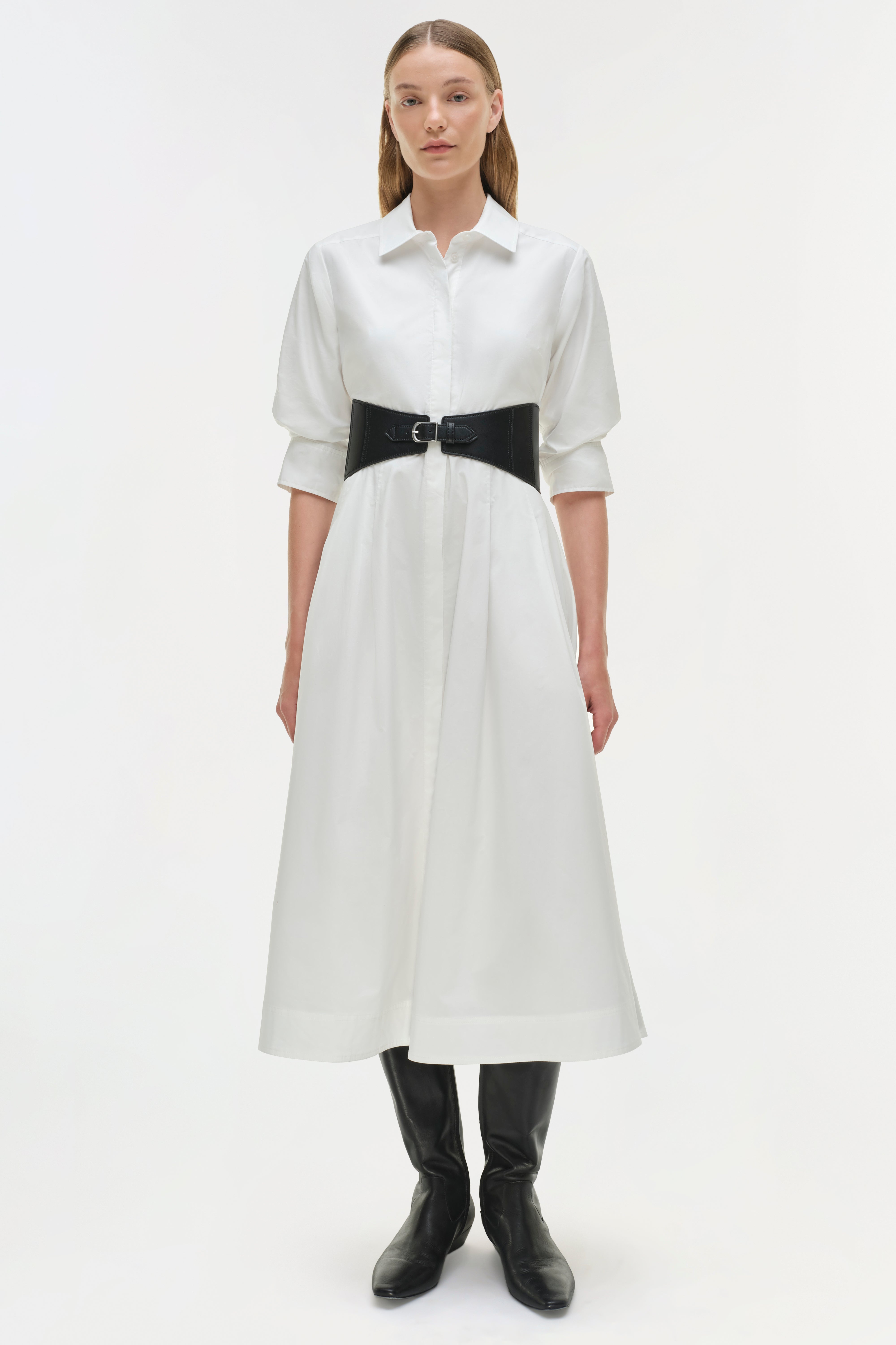 shirt dress with belt Olson Belted Cotton Midi Dress – SIMKHAI