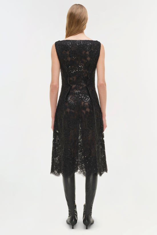 Delphine Sequin Lace Midi Dress