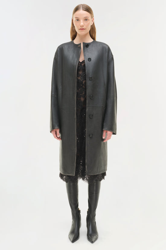 Autumn Full Length Leather Jacket