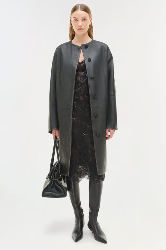 Autumn Full Length Leather Jacket