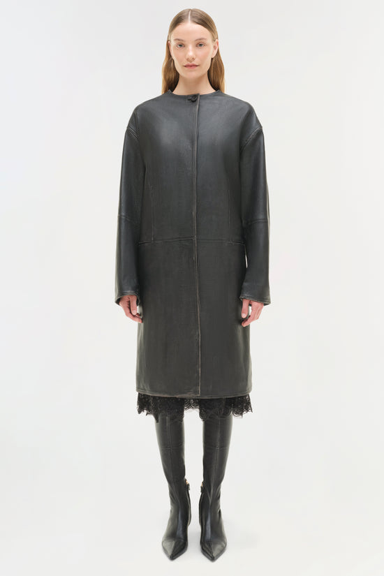 Autumn Full Length Leather Jacket