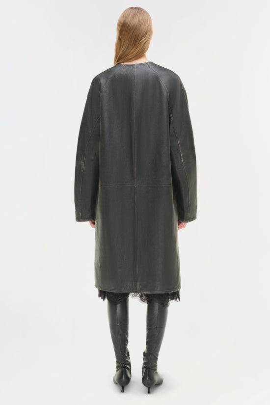 Autumn Full Length Leather Jacket