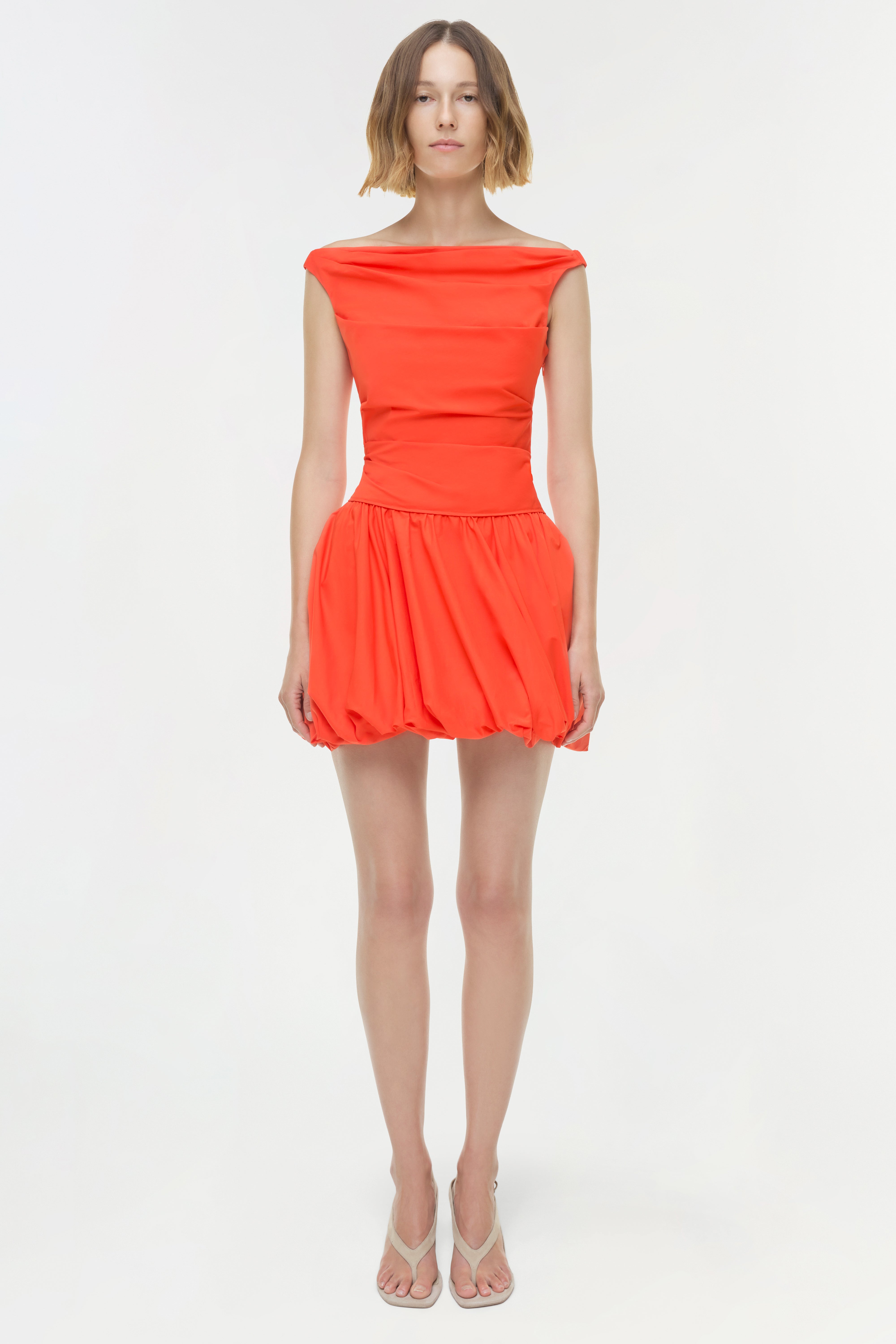 shellie mini dress red Shea Square Neckline Ruched Mini Dress Red